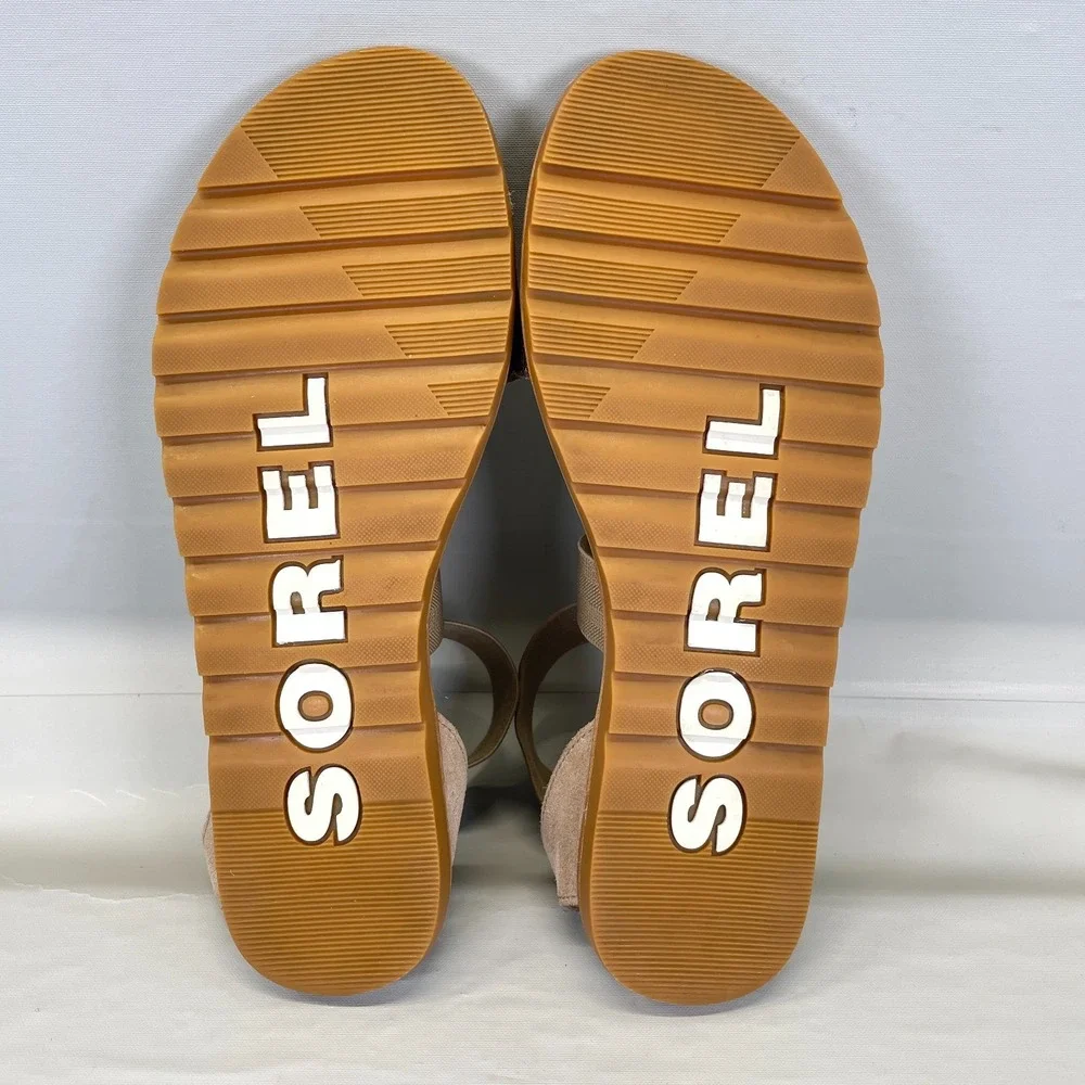 Sorel Ella II Sandals Womens Size 9 Bronze Metallic Strappy Casual Slip On Shoes